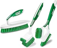 Libman Heavy Duty 3-Pc Scrub Brush Kit: Easy Grip, Kitchen & Tile Grout Brushes for Tough Cleaning