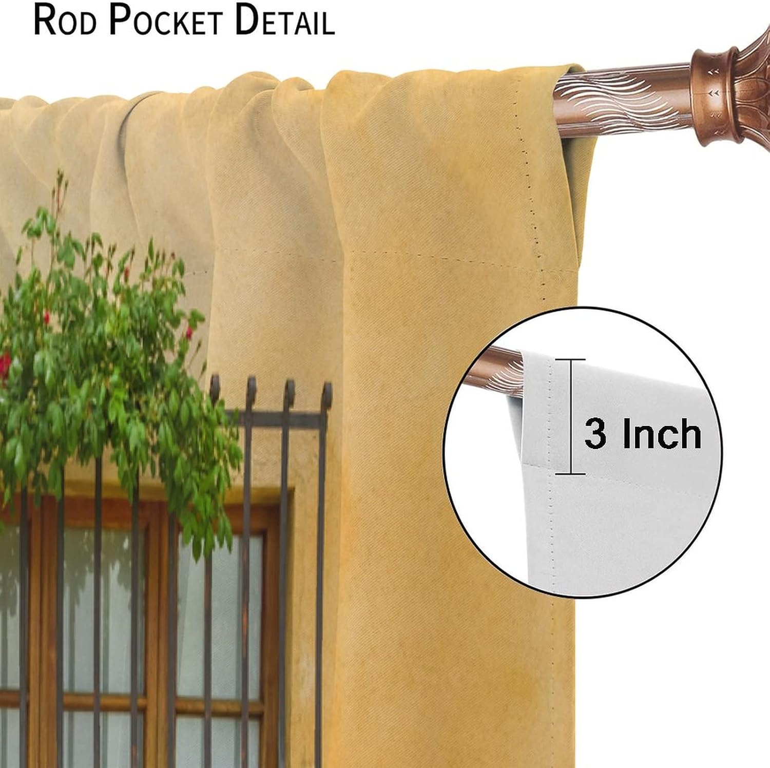 Country Town Printed Curtains, European Town House Plant Printed Curtains for Bedroom Living Room Cafe 42x45 Inch