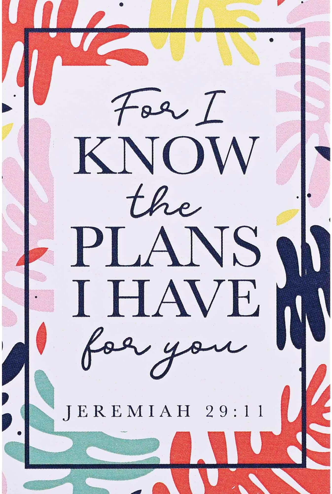Dicksons IBB-229 For I Know The Plans I Have For You White, Pink, And Red 3 x 2 Paper Itty Bitty Blessings Card Bookmark, Pack Of 24
