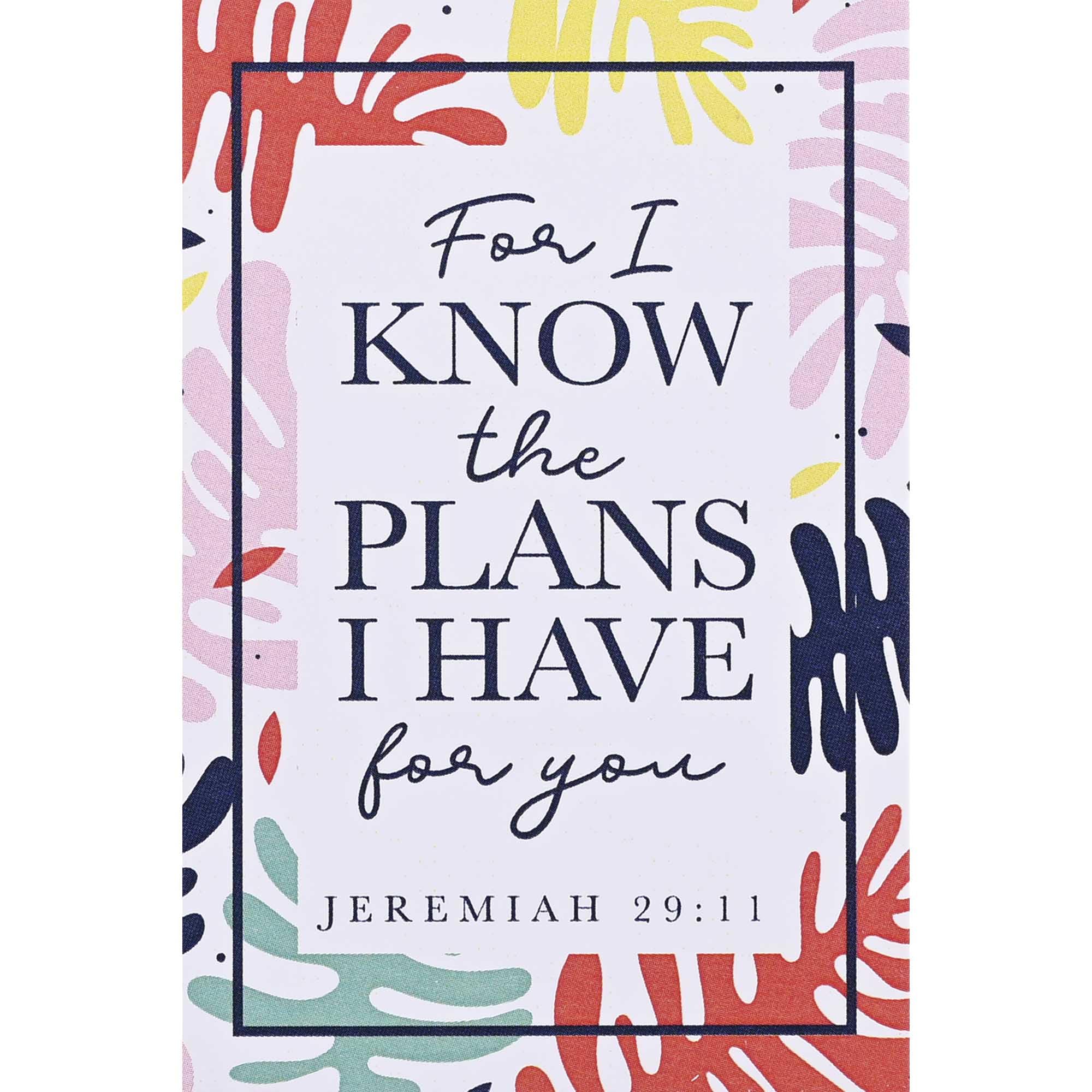 Dicksons IBB-229 For I Know The Plans I Have For You White, Pink, And Red 3 x 2 Paper Itty Bitty Blessings Card Bookmark, Pack Of 24