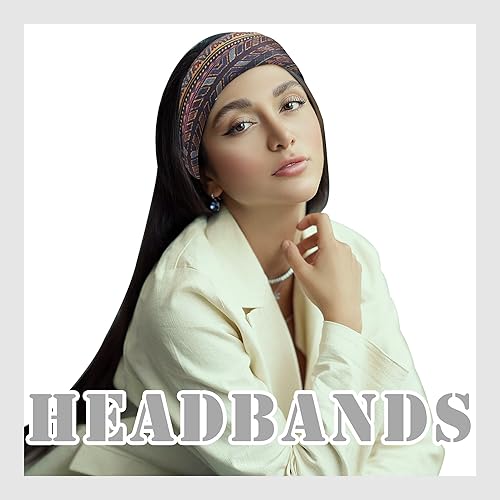 Miniatura 6 de FULZTEY Diademas bohemias para mujer, bandas anchas anudadas para la cabeza, con estampado floral africano, turbante a rayas, bandanas elásticas