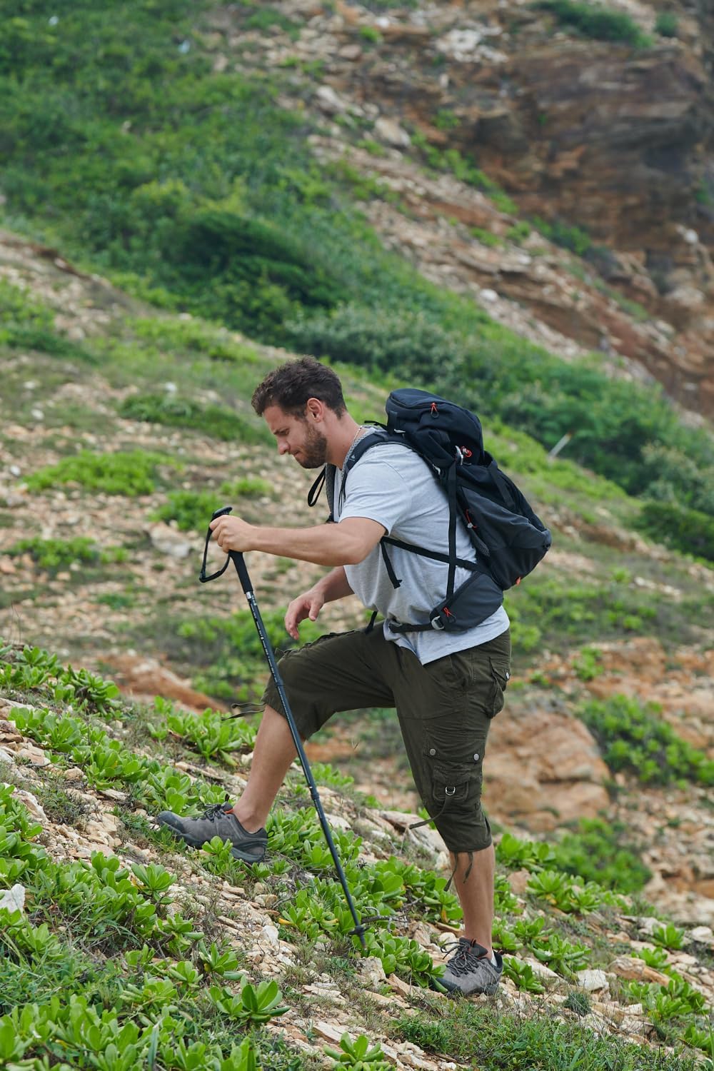 Men's Cargo Shorts Multi Pockets Mens Shorts Classic 13 Inches Cotton Relaxed Fit Casual Capri Long Shorts, Olive Green - Image 6