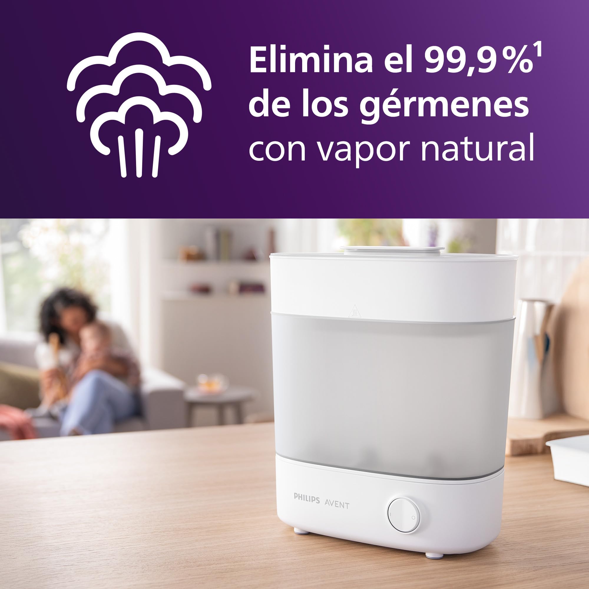 Philips Avent Esterilizador De Botellas Eléctrico A Vapor Para Hasta 6 Biberones, Tetinas Y Accesorios, Diseño Modular, Color Blanco SCF291/00