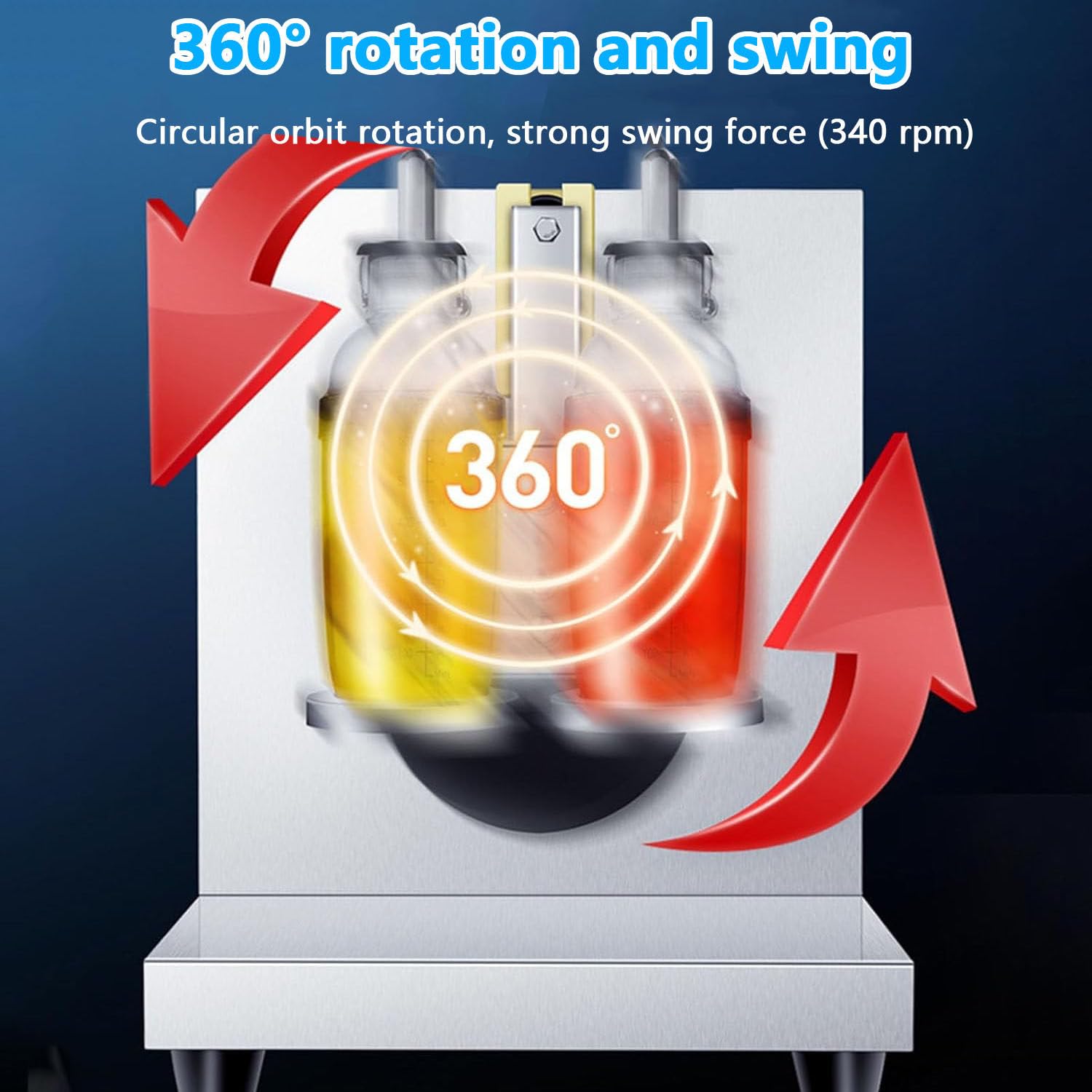 Elektryczny shaker do herbaty mlecznej, regulowana maszyna do mieszania z 2 kubkami 700 ml do herbaty bąbelkowej, soku, kawy i innych, 30% szybsze mieszanie w porównaniu z ręcznymi shakerami