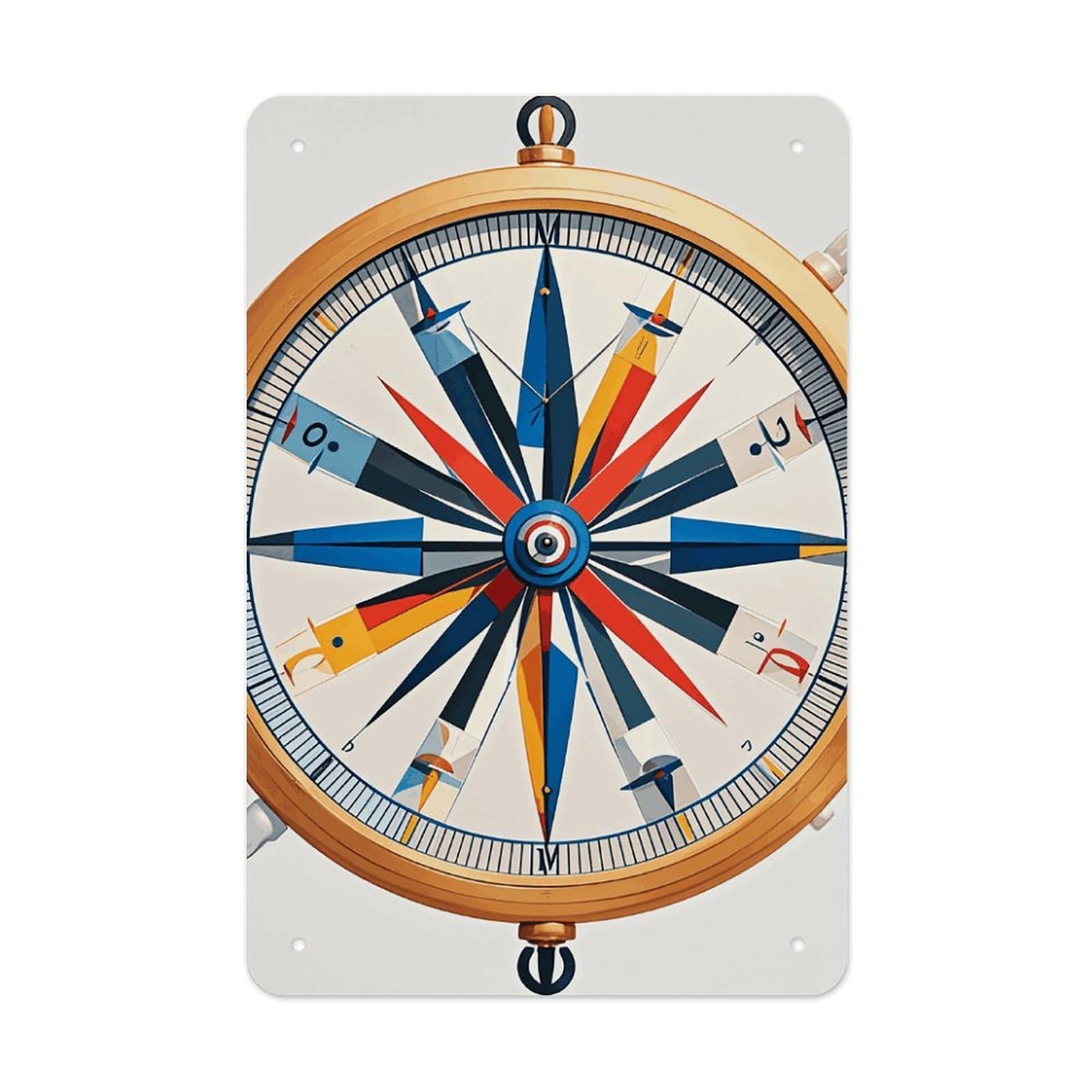 QMNLKH Maritime Sailboat Compass Plaques for Wall Decor, Personalized Metal Tin Sign for Home, Multifunctional Poster for Office, Fashion Painting for Hallway, Wall Art Pictures, 7.9x11.8Inch