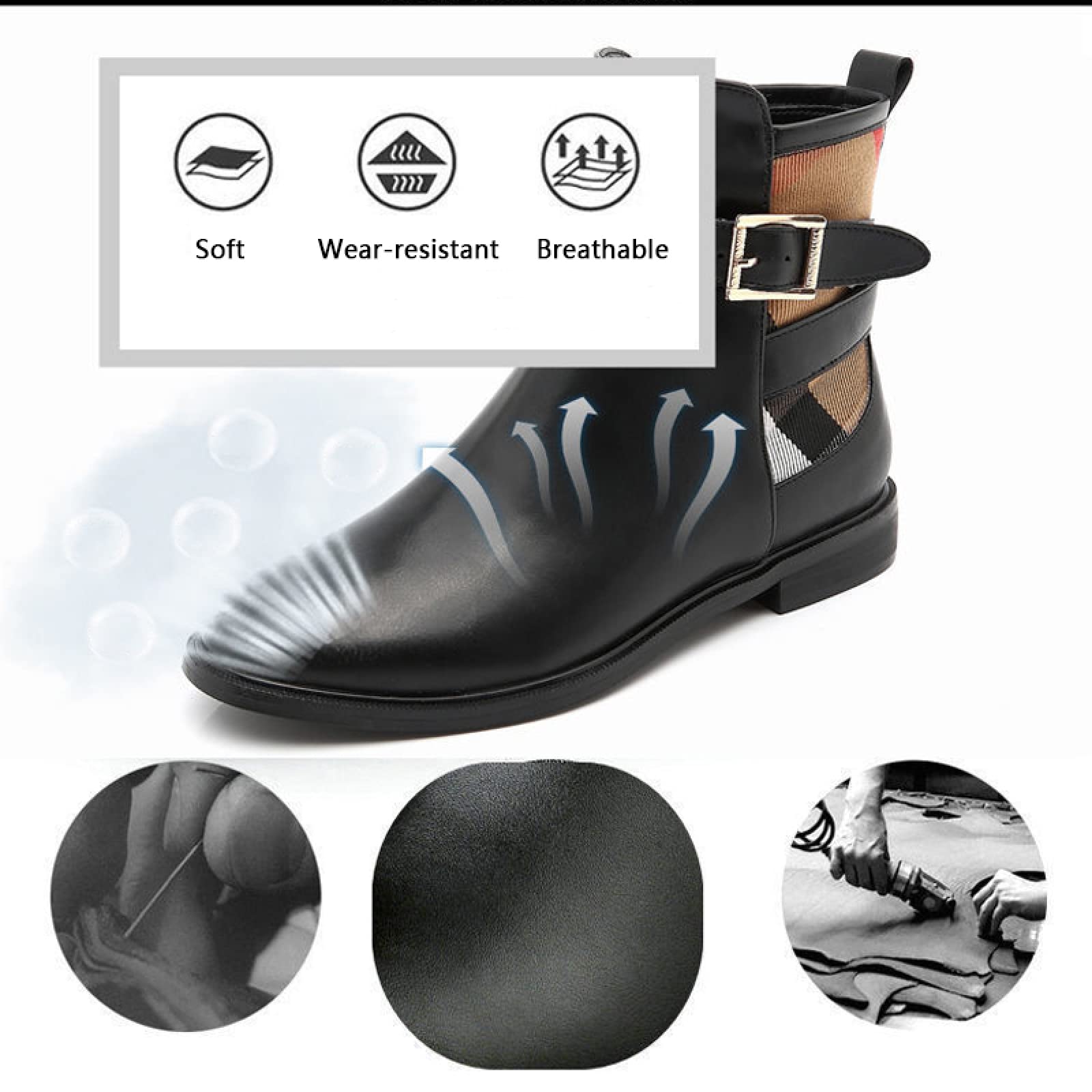 LEBEE Botas de Montar a Caballo Botas ecuestres Unisex Zapatos Impermeables al Aire Libre Calzado Casual para Montar a Caballo para Deportes ecuestres,Black-37