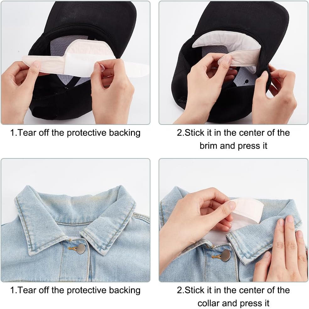 WEBEEDY 160 PCS Hat Sweat Liner Hard Hat Sweatband Golf Absorbent Sweat Helmet Hard Hat Liner Hard Hat Accessories, 9.84/11.42" in Length
