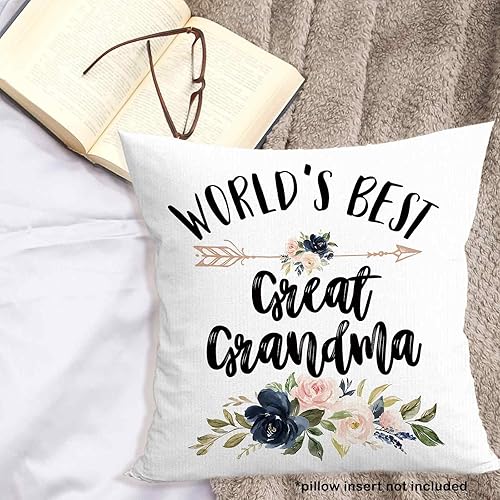 Miniatura 3 de World's Best Great Grandma Gifts - Funda de almohada de 18 x 18 pulgadas, funda de almohada de cumpleaños para bisabuela, funda de almohada cuadrada