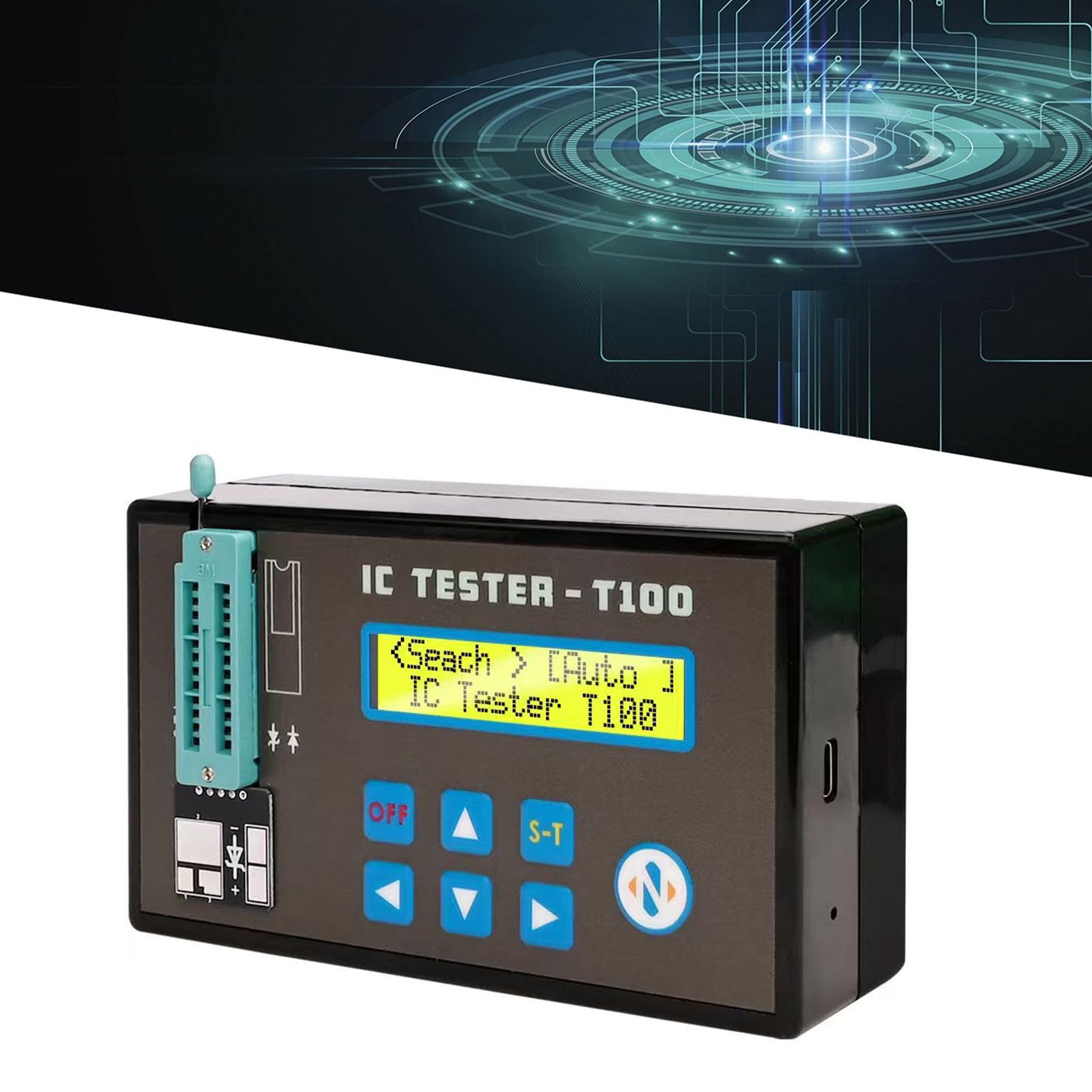 Tester per Circuiti Integrati Misuratore di Transistor IC Multifunzionale per Ingegneri Microelettronici ABS 2 unità