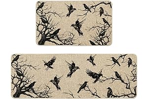 Eerie Crows Halloween Kitchen Mat Duo