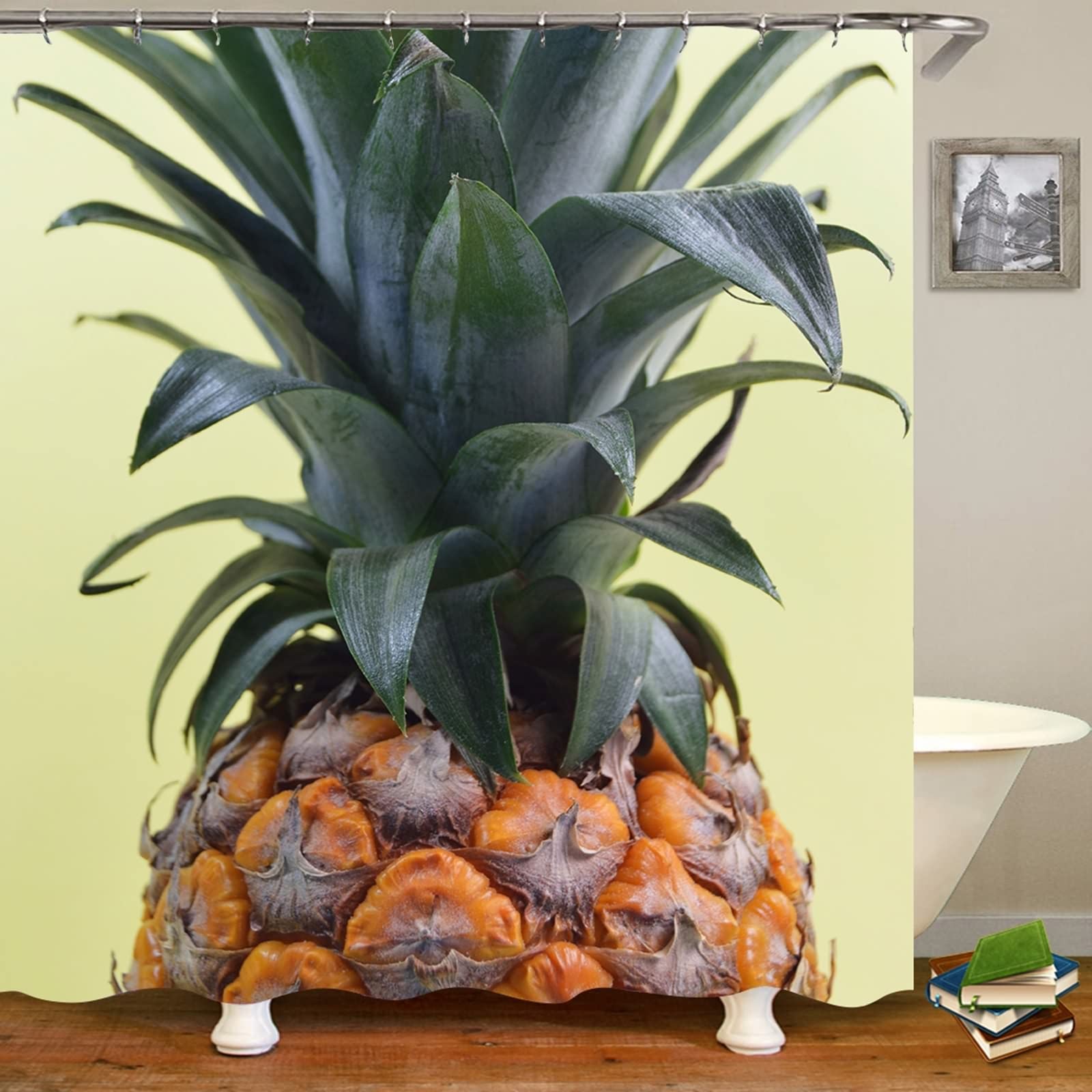 Tenda Doccia 150 x 180, Poliestere Multicolore Modello di ananas Tenda doccia per bagno vasca da bagno