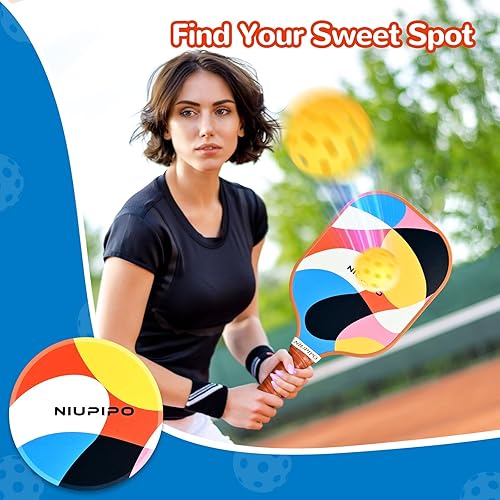 Miniatura 9 de niupipo Pickleball Paddles Set of 24, USAPA Approved Lightweight Pickleball Rackets, Durable Fiberglass Surface with Polypropylene Honeycomb Core,