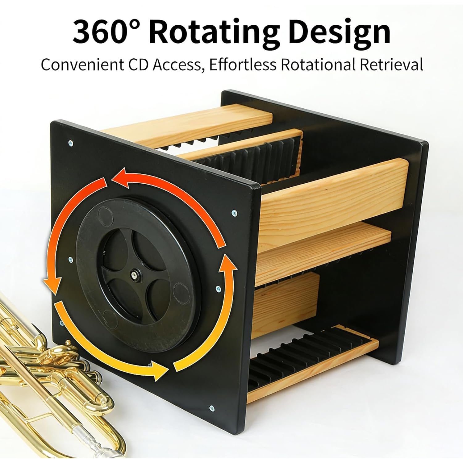 Organizer per CD – Torre rotante per 45 CD standard, design girevole a 360°, facile da montare, ideale per musica da collezione e sale teatrali