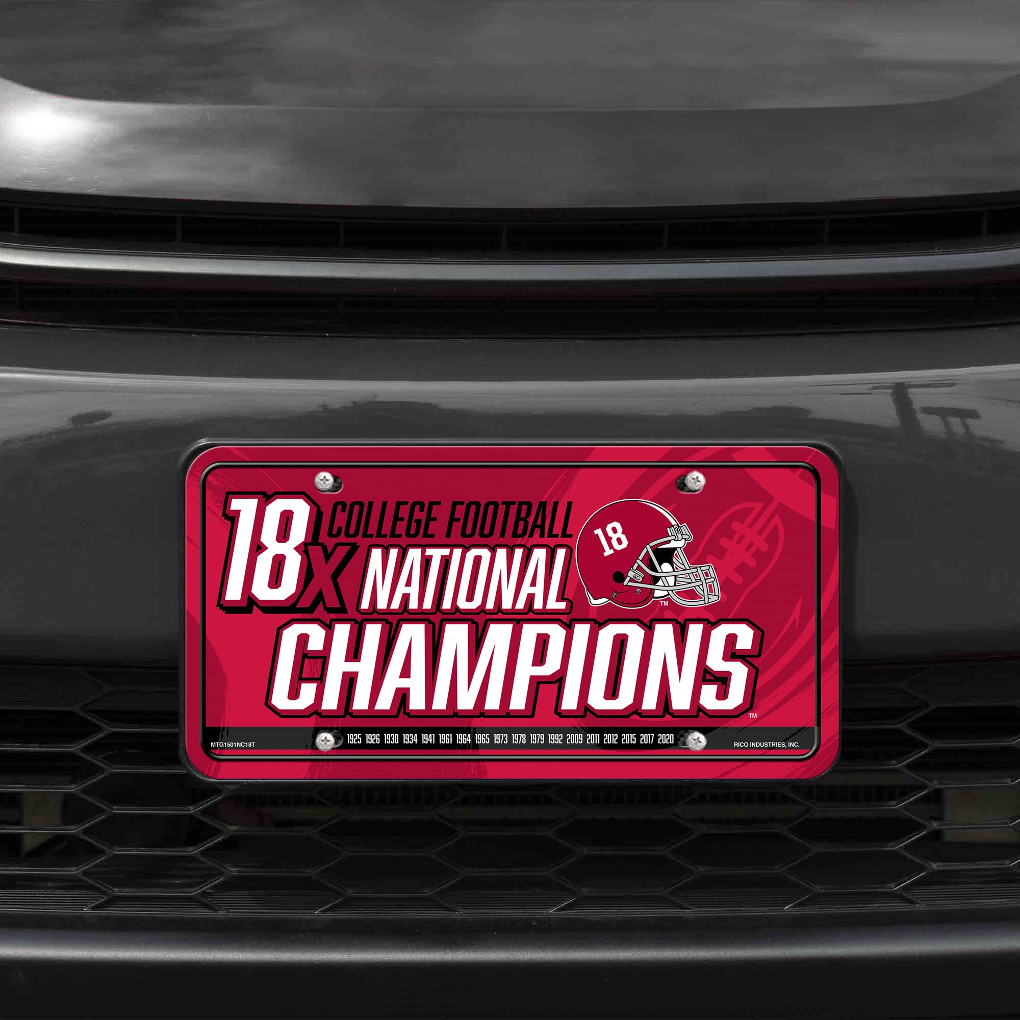 Rico Industries NCAA Alabama Crimson Tide Champ Metal Auto Tag 8.5