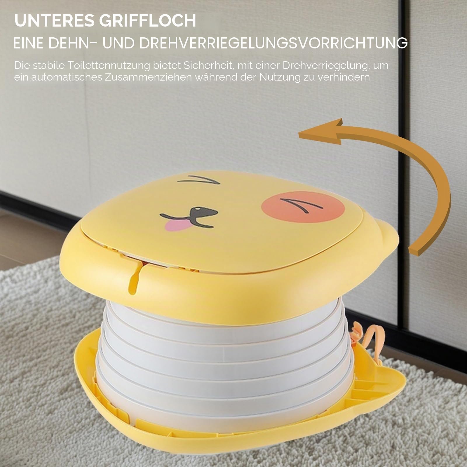 Faltbarer Toilettensitz Kinder,Töpfchen Falttoilette Kinder,Tragbares Reise-Klapptöpfchen,Toilettensitz für Kinder,Reisetoilette Kinder,Travel Töpfchen,Kindertoilette für Mobile Toilette (Orange)