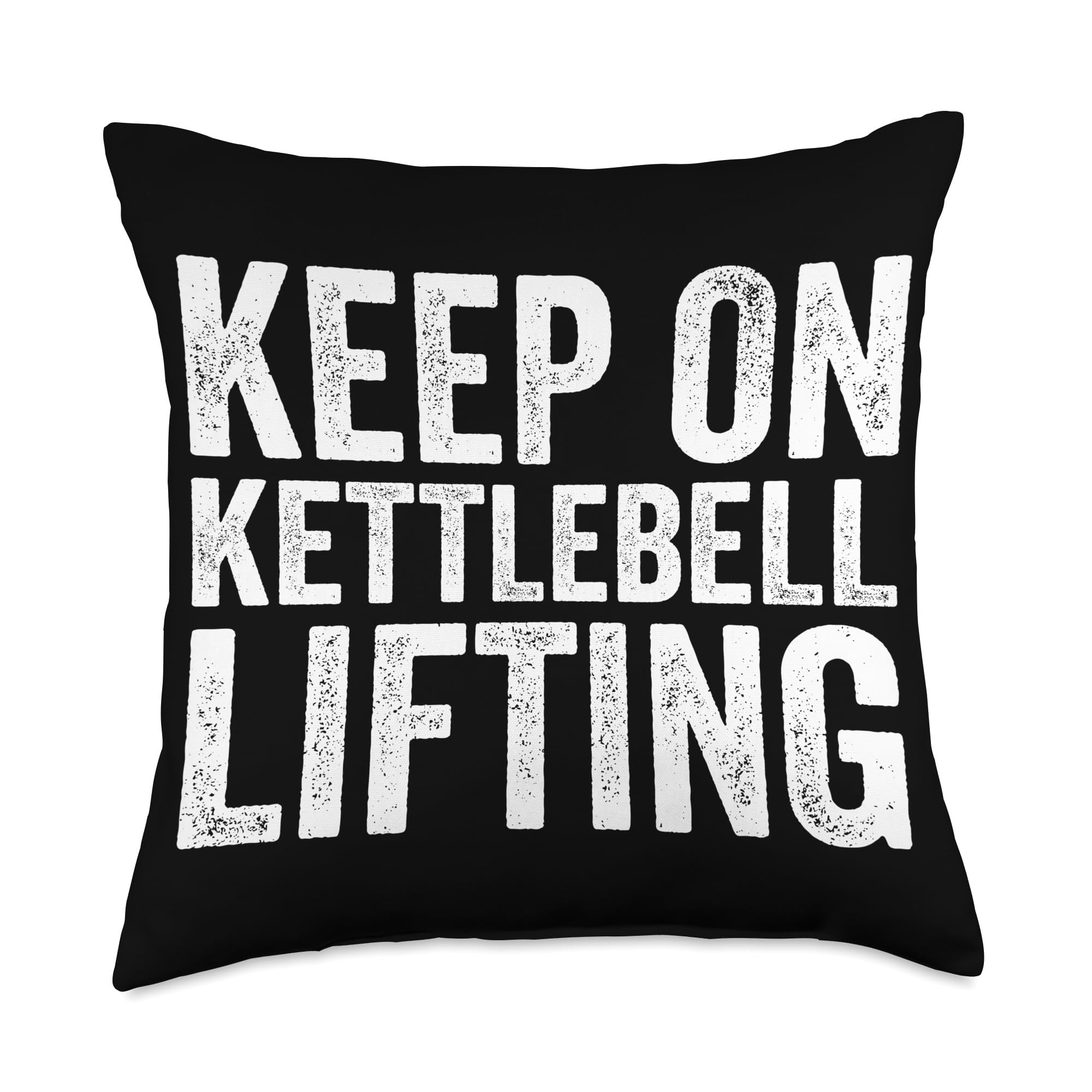 Funny Hobbies List Collection Lovers Funny Kettlebell Lifting Throw Pillow, 18x18, Multicolor