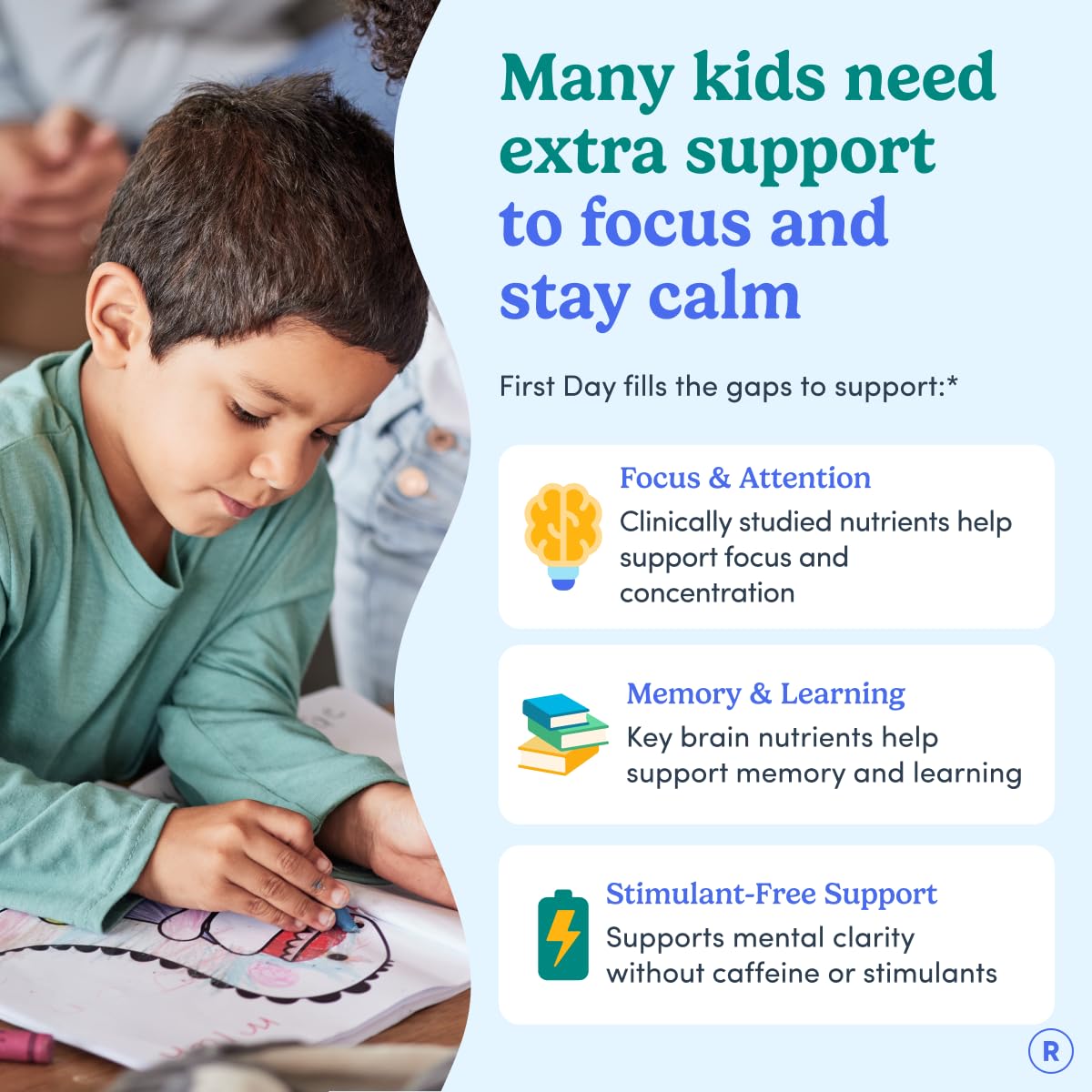 Focus Gummies for Kids with Cognizin® Citicoline, PS & Vitamin B3, 60 Count — Amazon image 2
