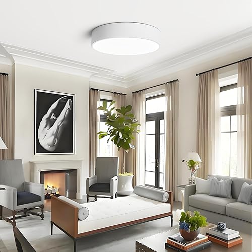 Miniatura 8 de Lámpara LED regulable de montaje empotrado cerca del techo, accesorios de iluminación de sala de estar, lámparas de techo redondas blancas modernas