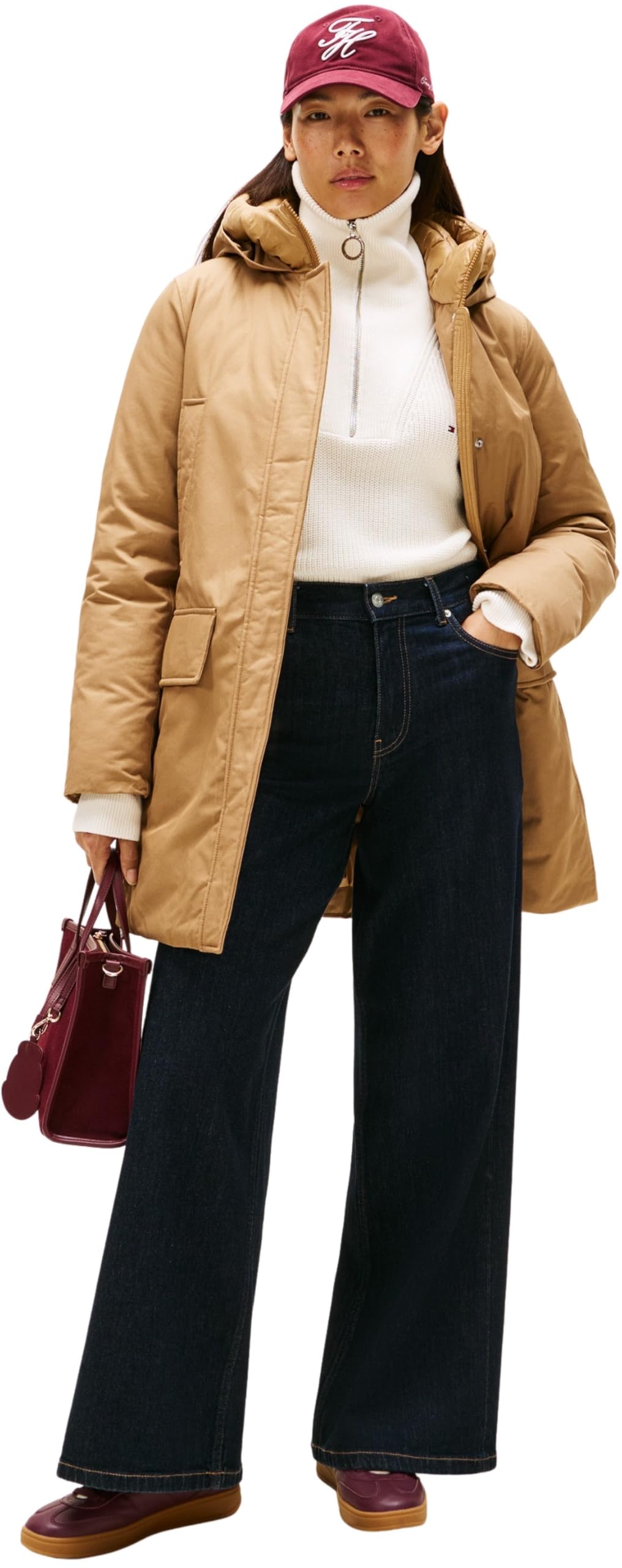Tommy Hilfiger Damen Parka Padded Nylon mit Kapuze
