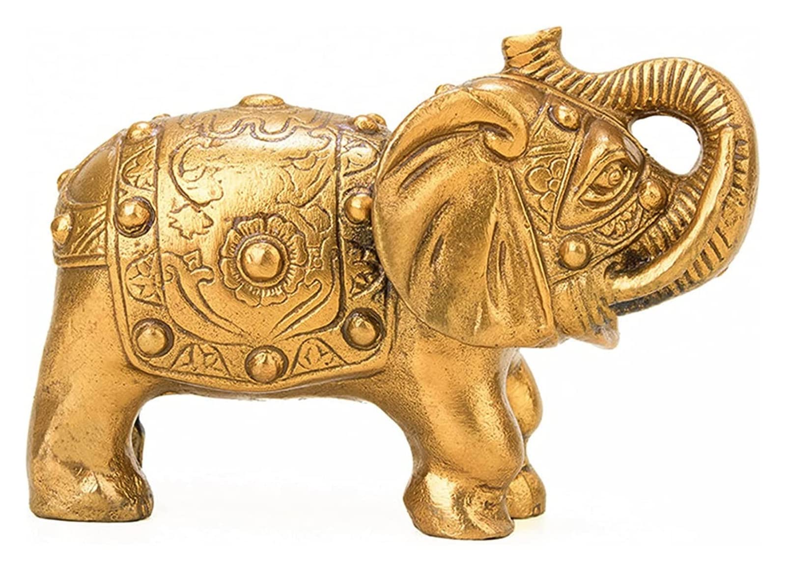 Statuette regalo per decorazione statua sculture ornamenti Feng Shui elefante statue e statuette, animali in metallo ottone per la decorazione di casa e ufficio, regalo di buona fortuna,