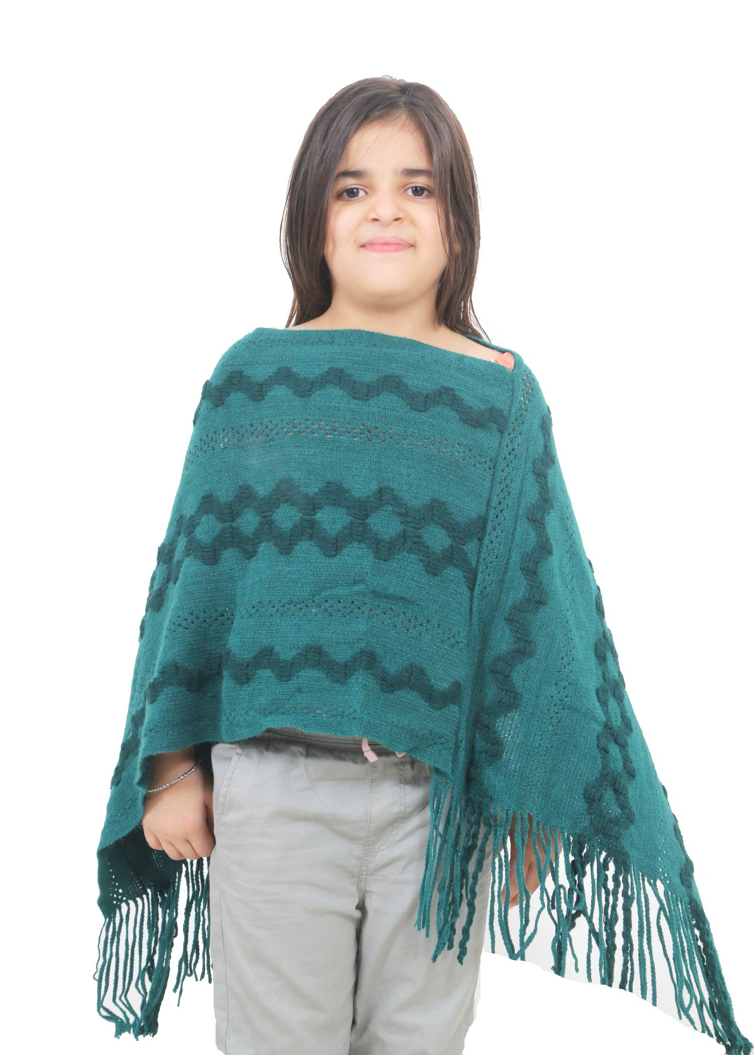Women Solid Cape Coat (sc -self -green-41_Green_12 Years)-image-13