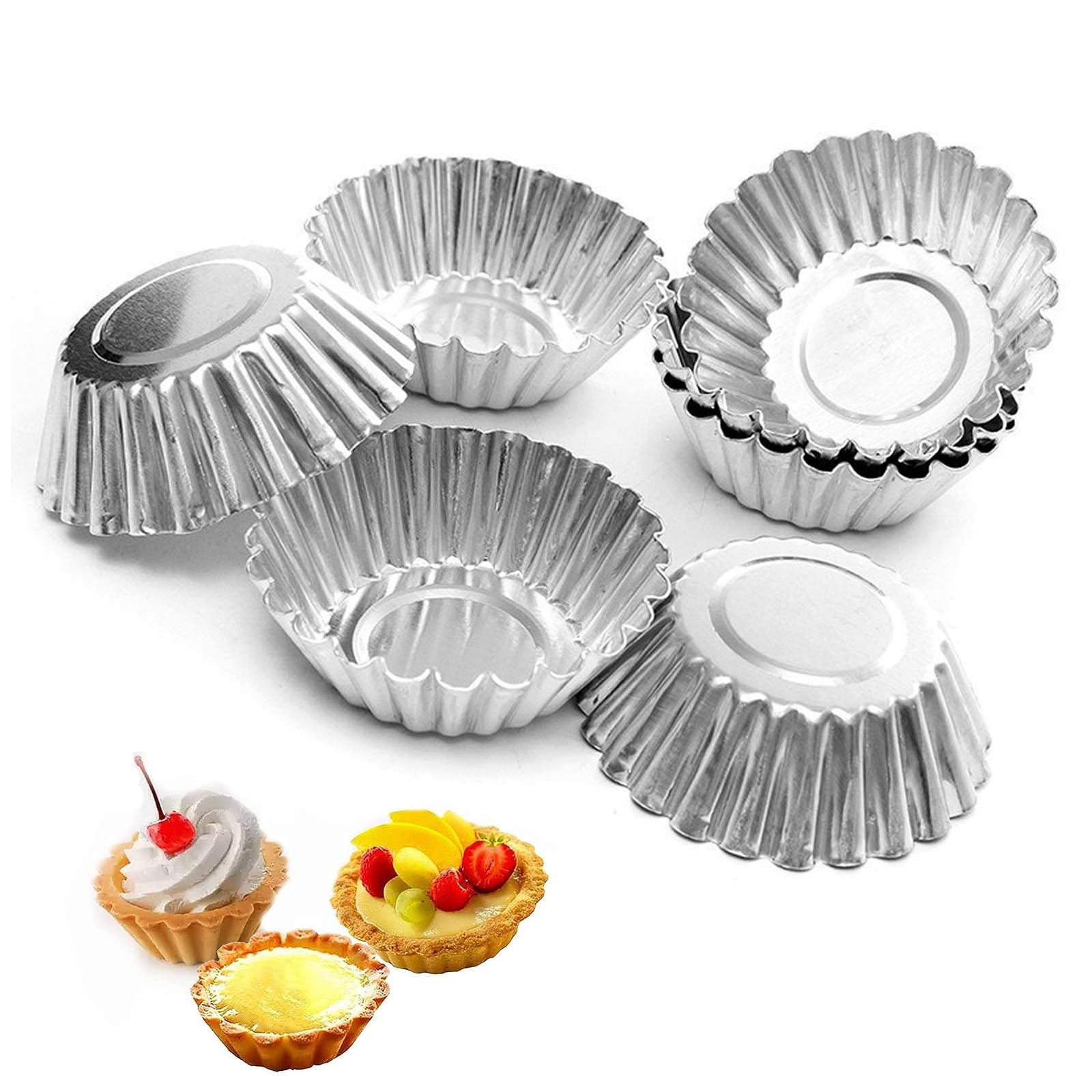 12 Mini-Tarteformen Aus Kohlenstoffstahl – Antihaft, Wiederverwendbar, Für Ofen & Backen