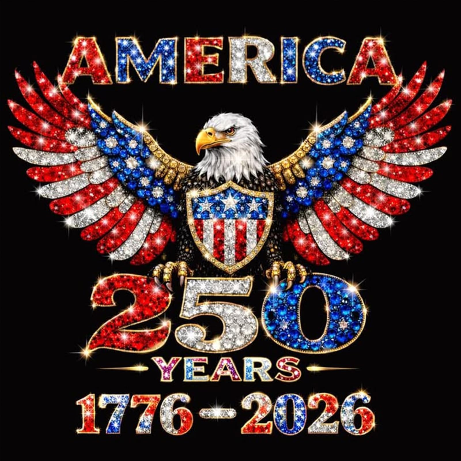 Poetrydraw American Flying Birds 5D Round Drill Diamond Art Kit 15.75 X 15.75 In Diy Crystal Rhinestones Wall Decor Gift For Adults & Beginners