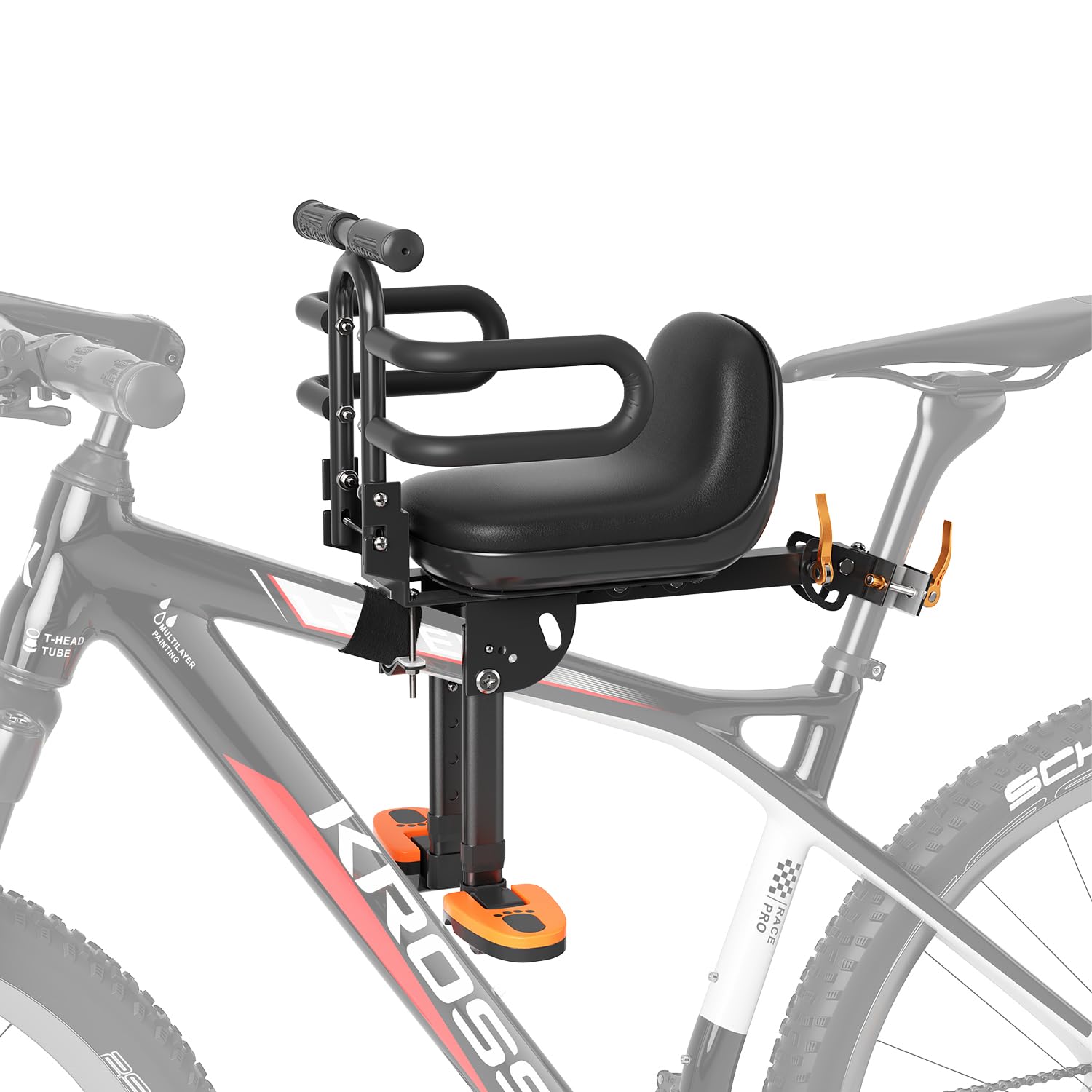 XIEEIX Child Bike Seat with Guardrail