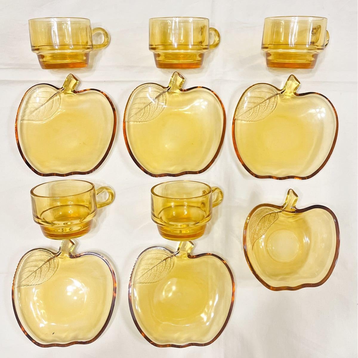 Amazon.co.jp: 日本製 曽我ガラス アップルティーセット カップ5客