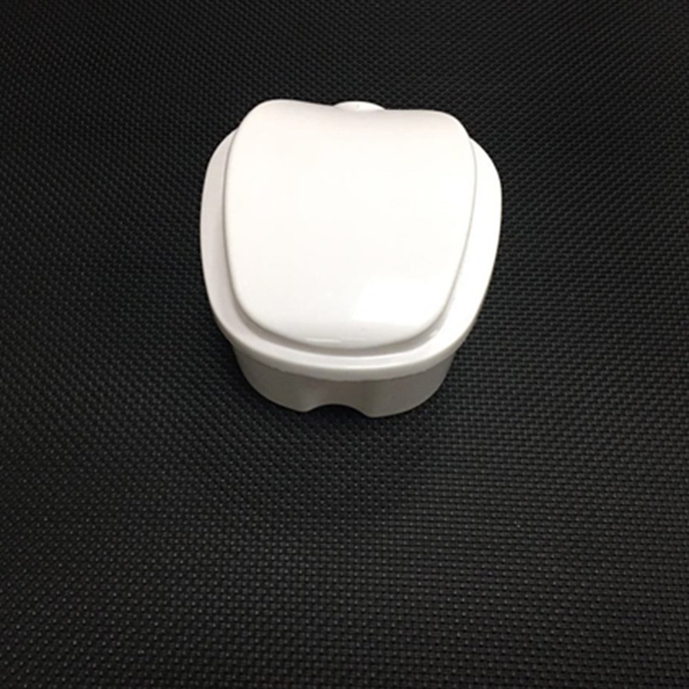 DOITOOL Dentures Case, White Dentures Retainer Box, Portable Dentures Retainer Case with Filter and Lid - Image 3
