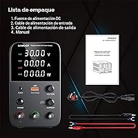 Vista 6 de Fuente de alimentación de CC variable, fuente de alimentación de banco con perilla de ajuste del codificador, botón de activación/desactivación