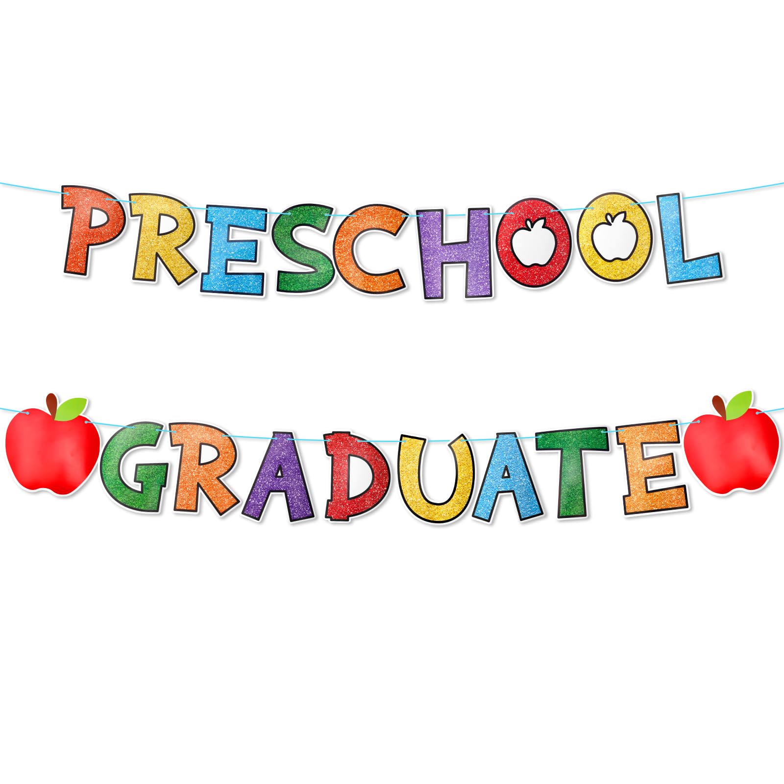 BOXOB Preschool Graduation Banner, Colourful Graduation Ceremony Decorations Class of 2025 Preschool Grad Backdrop for Kindergarten