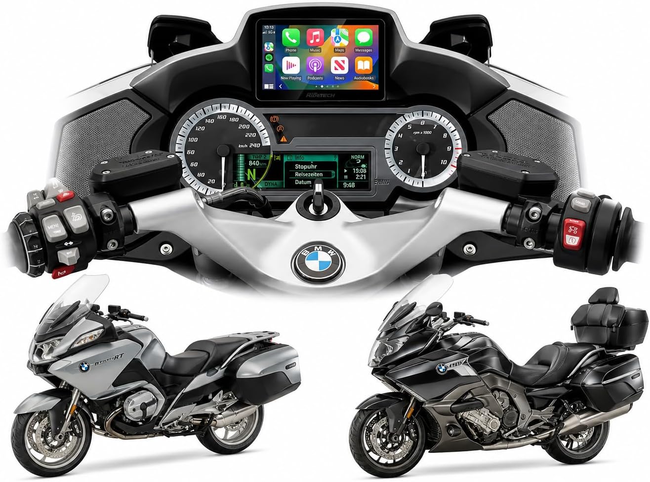 Kraft 5 Carplay Display for BMW RT/K16, CarPlay and Android Car, Plug & Play