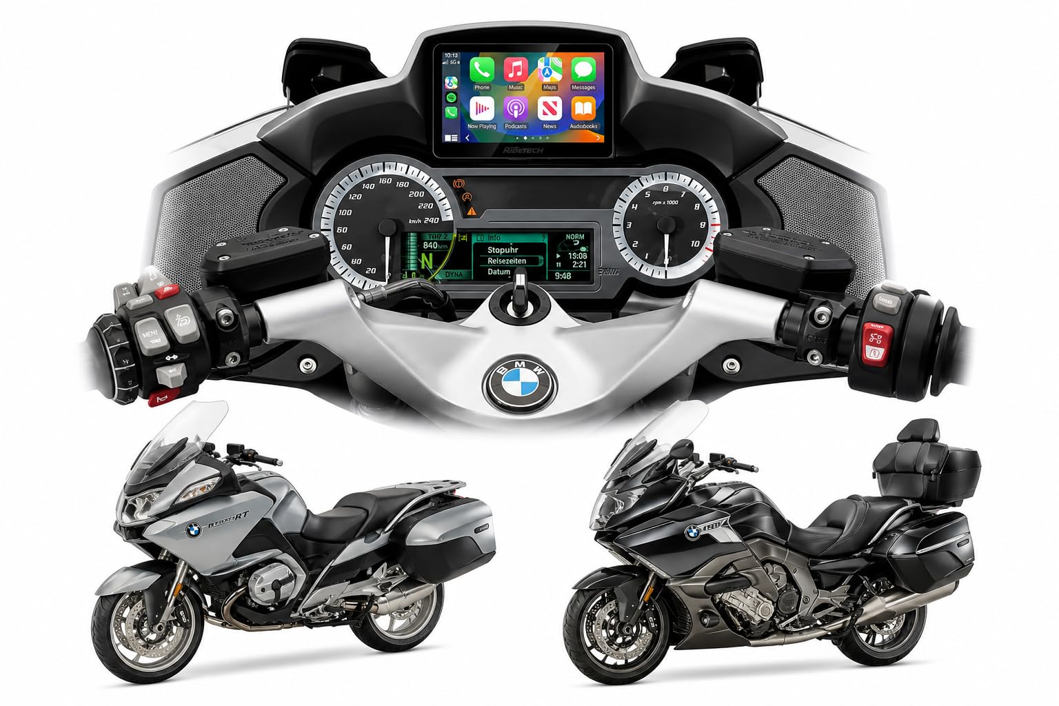 Kraft 5 - Schermo Carplay per moto BMW RT/K16, CarPlay e Android Auto, Plug & Play