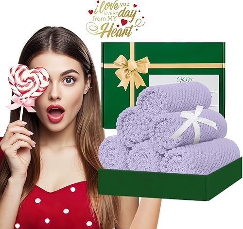 Vista 400 de VOOVA & MOVAS Toallas verdes para baño, 100% algodón, de secado rápido, ligeras, gruesas, suaves, juego de toallas de 6 piezas, 2 baños grandes