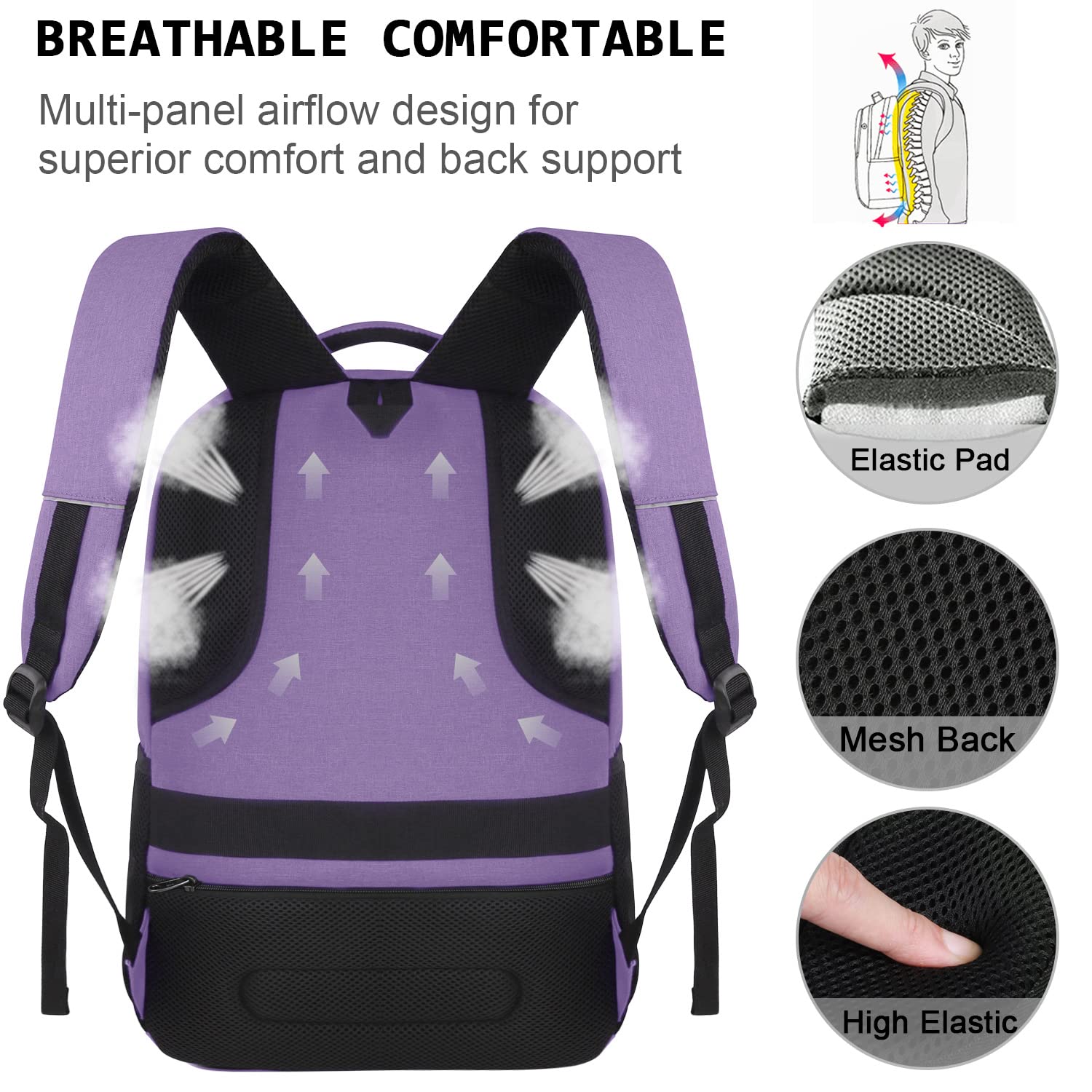 Volher Laptop Backpack,Business Travel Anti Theft Slim College Backpack — Amazon image 13