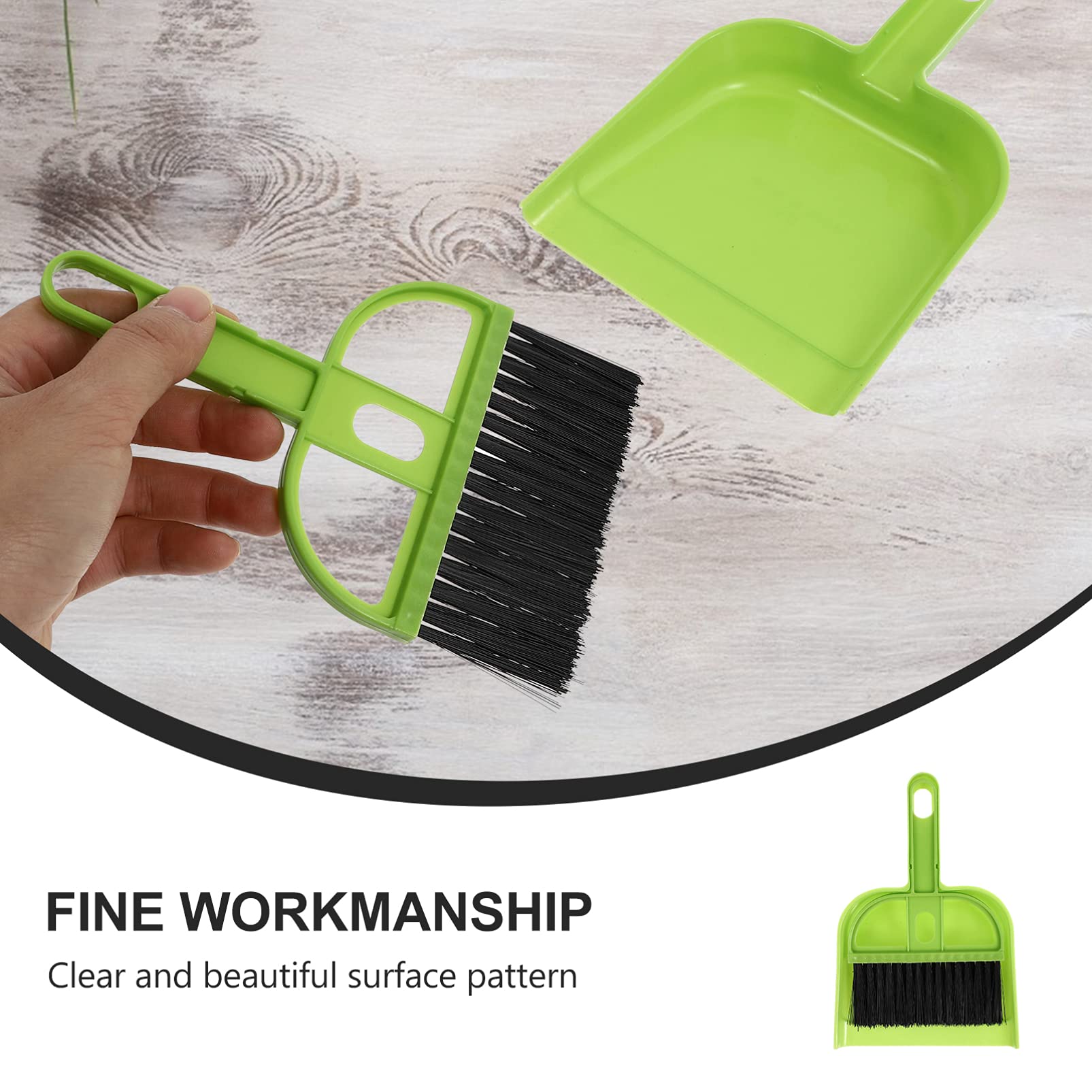 BCOATH Plastic Cleaning Brush Set Broom Dustpan for Desktop Mini Cleaning Gadgets