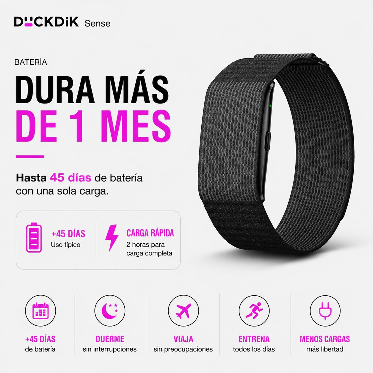 Smart Band Metal 2026 Nuevo Modelo, Pulsera Actividad sin Pantalla Hombre Mujer, Cuerpo Metálico, Batería +1 Mes de Duración, GPS, Pulsómetro 24/7, SPO₂, Monitor Sueño, Podómetro, 170+ Modos D