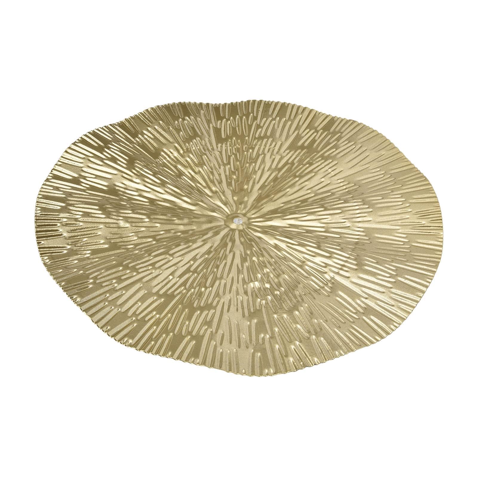 Decoración de pared de metal, esculturas de pared de hoja de loto dorado, placa de arrugas flotante redonda modernista, decoración de pared para sala de estar, dormitorio y oficina