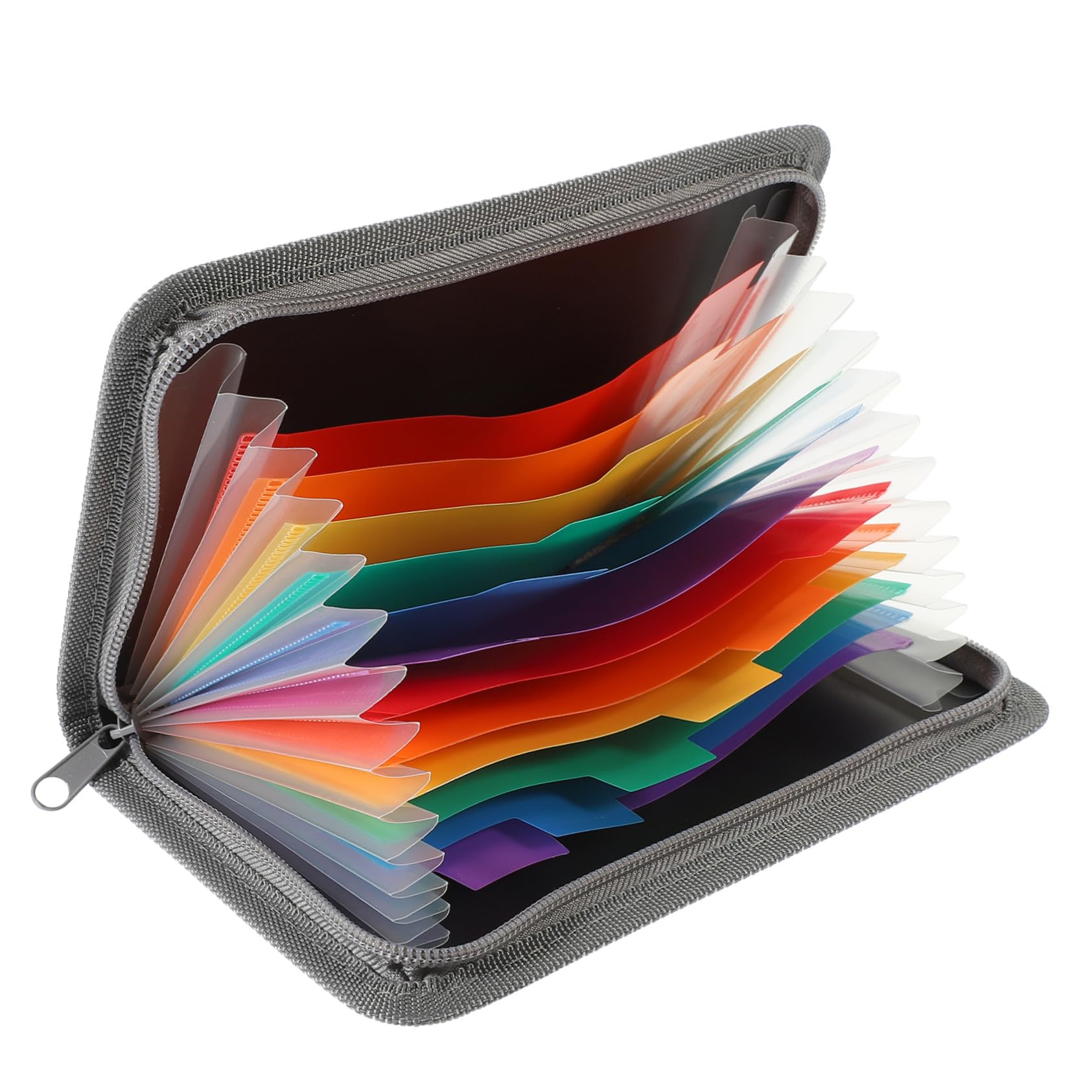 Angoily 7 Stück Akkordeon Ordner Mini Erweiterbar Kleiner Transparenter Dokumentenhalter Mehrschichtiger Datei Organizer mit Regenbogenbesatz Leichter Aktentaschen Organizer für Büro und