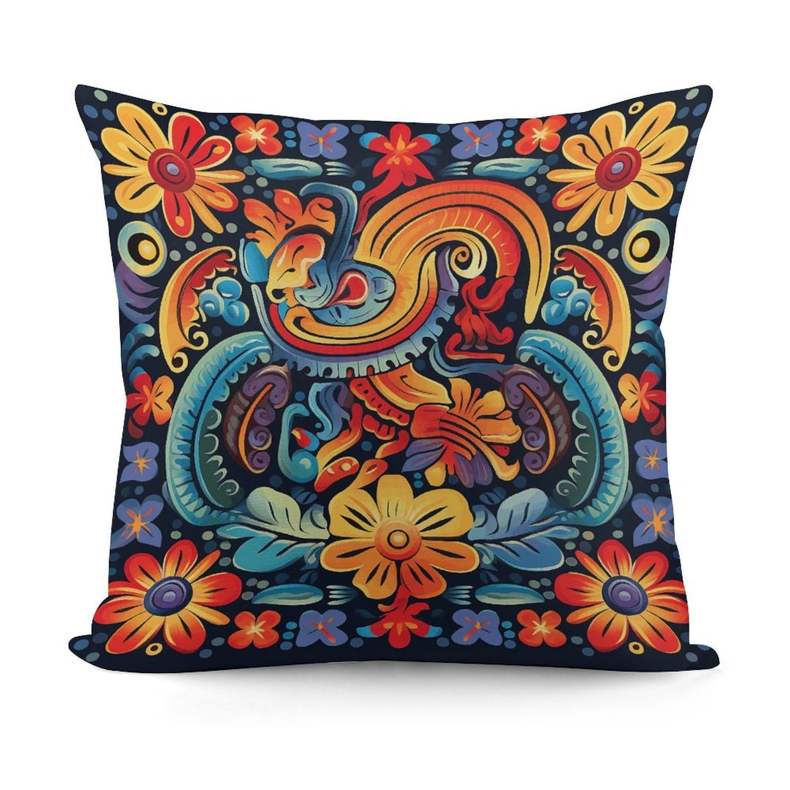 VstaDank Mexican Pillow Covers Soft Plush Decorative Square Pillow Cover Modern Breathable Pillowcases Pillowcase with Invisible Zipper 18x18 Inches for Sofa Living Room