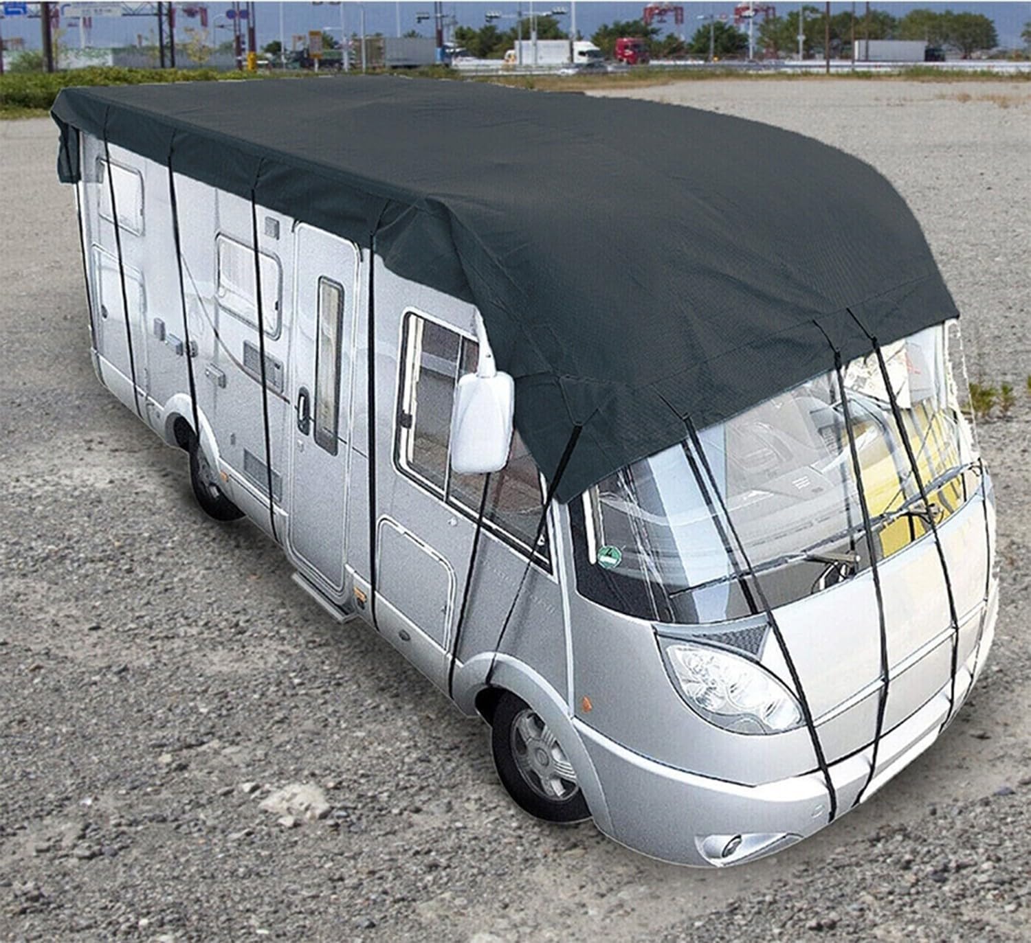 FUELIX Cubierta De Techo Resistente para Autocaravana Lona Impermeable 210D, Funda Caravana Cubierta Techo Autocaravana Protección contra La Nieve Y La Lluvia 7.5 * 3m