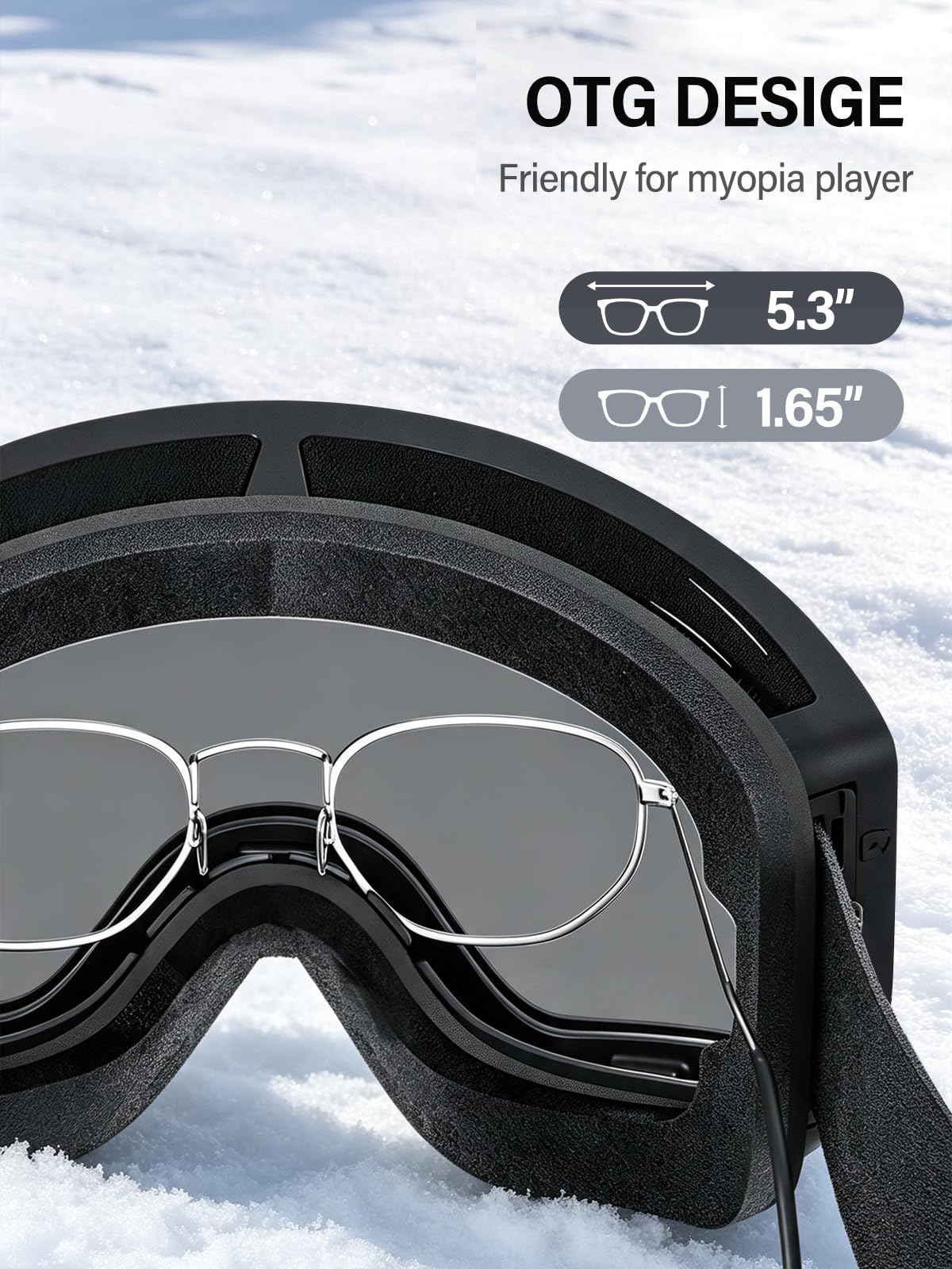 Lunettes de ski pour homme et femme, verres double couche, anti-buée et anti-rayures, protection à 100 % UV, lunettes de planche à neige pour adultes et jeunes, motoneige, parachutisme