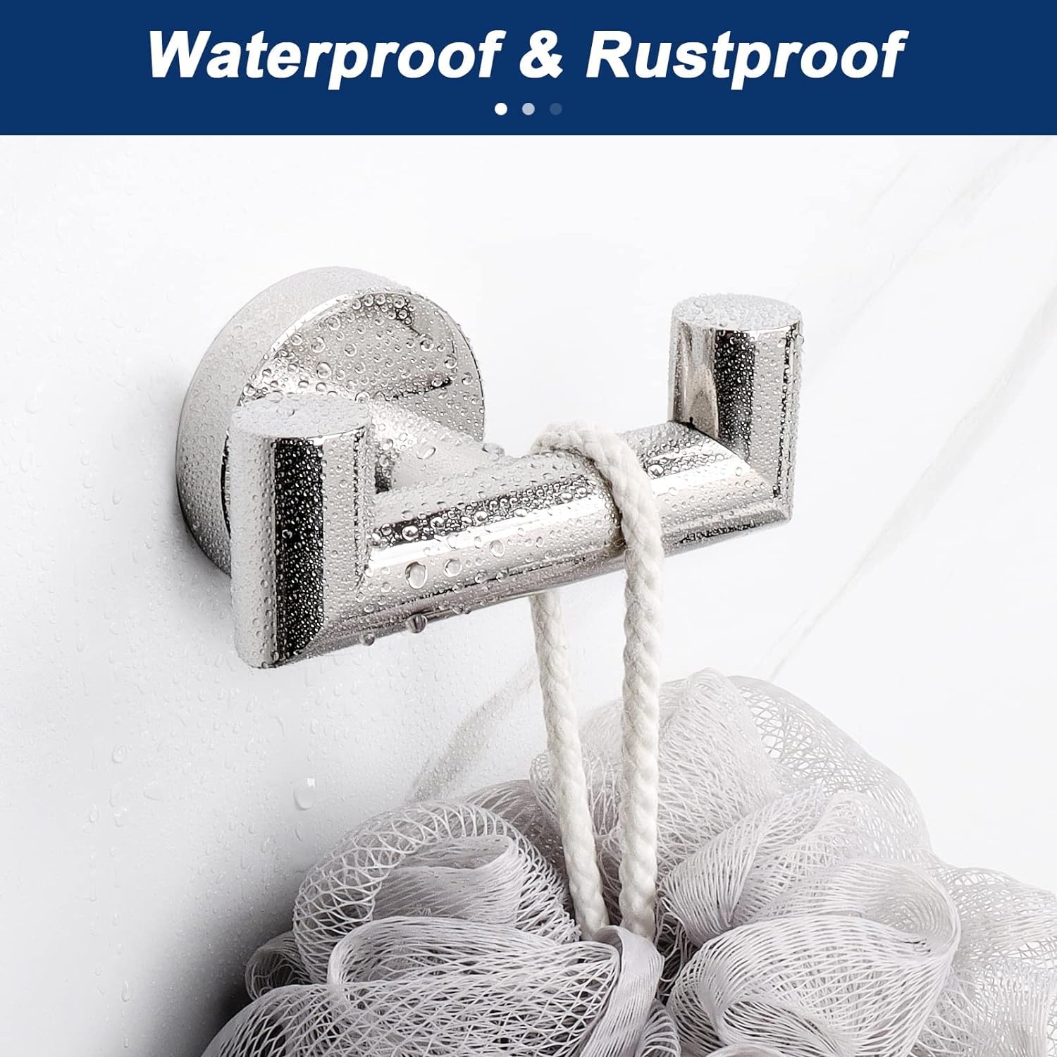 YUET 2 Piezas Ganchos para Pared, Acero Inoxidable, Colgador Toallas, Colgador para Baño Cocina Albornoz Trapos, Toalleros de Gancho de Baño con Tornillo, Montaje en Pared (Plata Pulida)