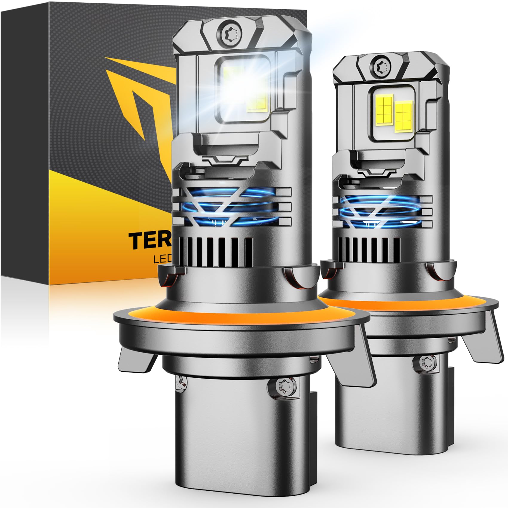 H11/H9/H8 9005/HB3 LED Light Bulb Combo, 100000LM 1200% Brighter 1:1 Mini Size 6500K H11 9005 High&Low Bulbs, 10 Year Extend Lifespan, Quick Install, Turn Signal Light Assemblies Pack of 4 — view 11