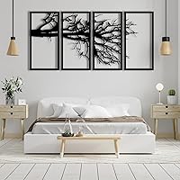 Vista 5 de Arte de pared de metal árbol de la vida, decoración de pared de metal árbol de la vida, arte de pared de metal para árbol genealógico, decoración