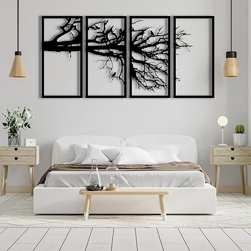 Miniatura 5 de Arte de pared de metal árbol de la vida, decoración de pared de metal árbol de la vida, arte de pared de metal para árbol genealógico, decoración de