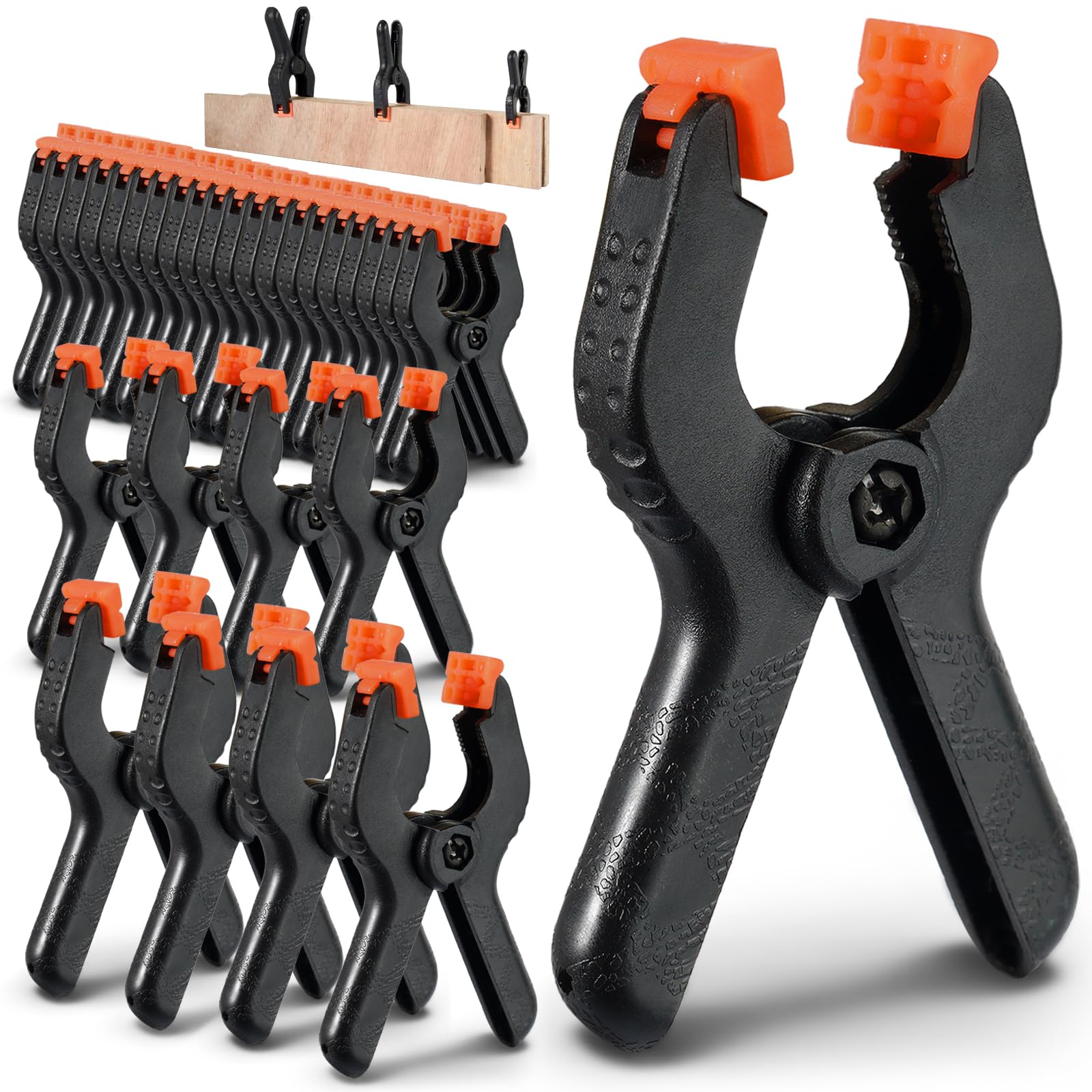 30 Morsetti A Molla In Nylon Da 2 Pollici - Per Falegnameria, Fai Da Te, Foto, Antiscivolo, Ganascia Mobile - Foto 14