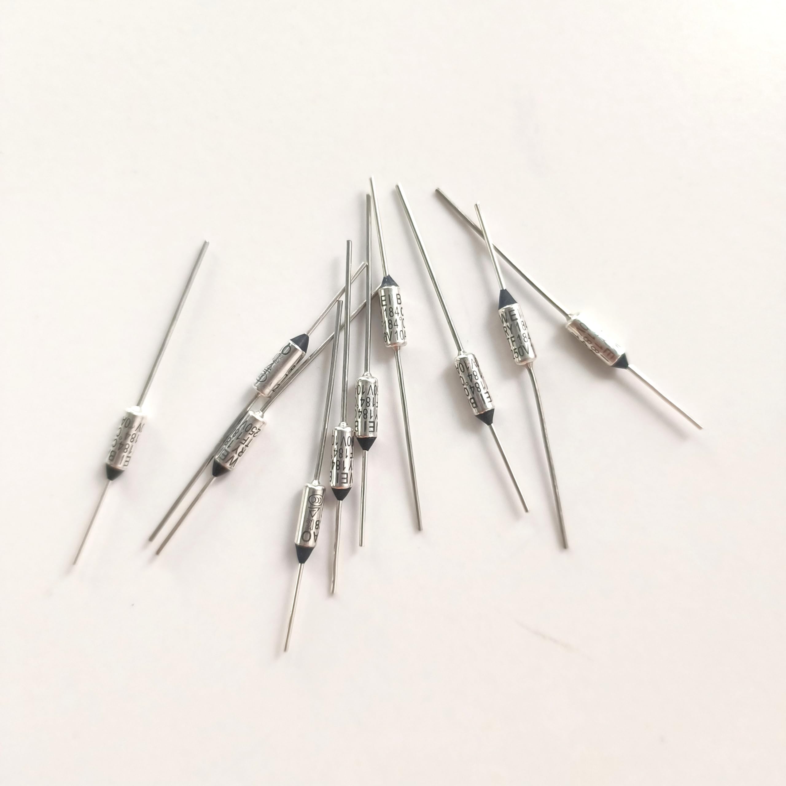 10Pcs / lot 184℃ RY184 TF 184 Degrees Celsius 10A 250 V Temperature Thermal Fuse Cartridge Fuses Tools and Home Improvement