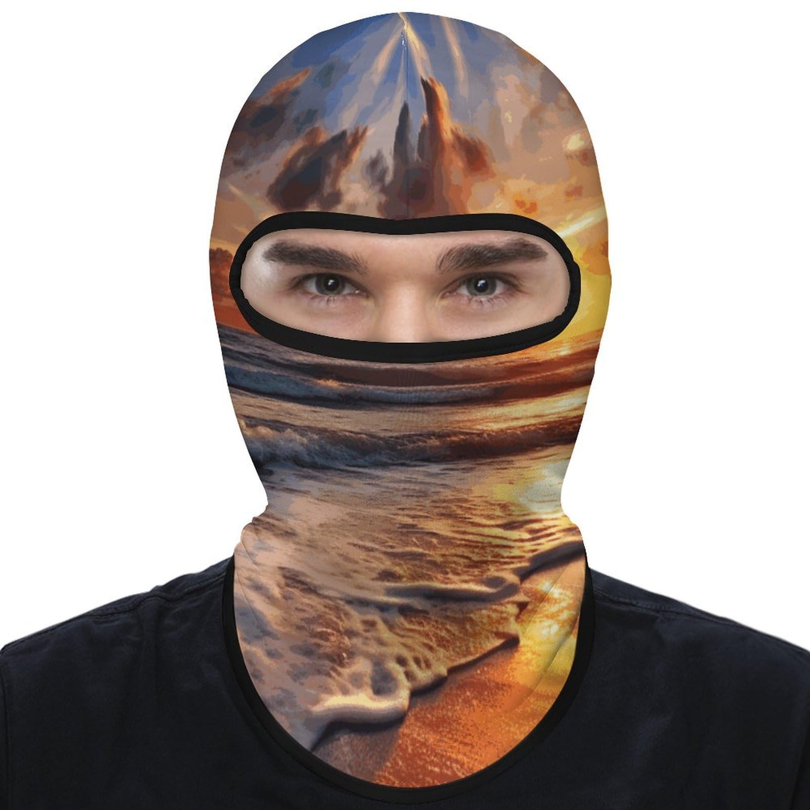 Breathable Balaclava, Beach Sunrise Face Cover, Ski Mask for Outdoor Sports & All-Season Use